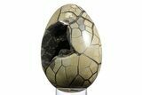 Huge, Septarian Dragon Egg Geode ( lbs!) - Black Crystals #356178-2